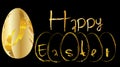 Golden egg happy easter graphic