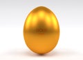 Golden egg with highest standard on white background Royalty Free Stock Photo