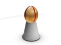 Golden egg in holder