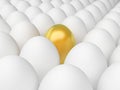 Golden Egg Indicates Odd One Out And Alone Royalty Free Stock Photo