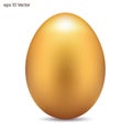 Golden egg. Luxury egg of precious metal