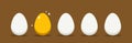A golden egg among the normal ones. Isolated Vector Illustration Royalty Free Stock Photo