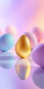 Golden egg with pastel background for Easter celebration design Royalty Free Stock Photo