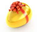 Golden egg with ribbon Royalty Free Stock Photo
