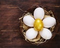 Golden egg and white eggs Royalty Free Stock Photo