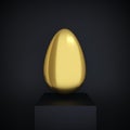 Golden eggs on a black background. Easter concept. 3d illustration