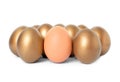 Golden eggs with different one Royalty Free Stock Photo