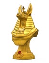 Golden Egyptian Anubis Statue Isolated