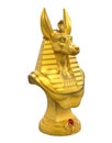 Golden Egyptian Anubis Statue Isolated Royalty Free Stock Photo