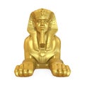 Golden Egyptian Sphinx Statue Isolated Royalty Free Stock Photo