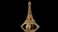golden eiffel tower with reflection Royalty Free Stock Photo