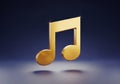 A golden eighth note symbol prominently displayed on a dark gradient background. The note appears Royalty Free Stock Photo