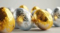 Golden Elegance: A Collection of Gold and Silver Easter Eggs Royalty Free Stock Photo