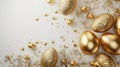 Golden Elegance: Easter Eggs in Clipart for a Prestigious Card