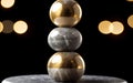 Golden Elegance Marble Stone Texture with Semi-Precious Elements and Gold Accents