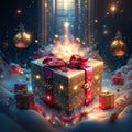 Golden Elegance: Unwrapping Opulence in Christmas Gifts and Decorations AI Generative By Christmas ai