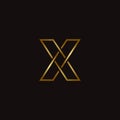 Golden elegant letter X logo icon vector template