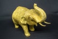 Golden elephant carved from wood Thai art