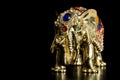 Golden elephant jewelry box Royalty Free Stock Photo