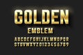 Golden emblem style font