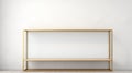 Minimalistic Gold Shelf With Empty Frame On White Background Royalty Free Stock Photo