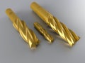 Golden end mills Royalty Free Stock Photo