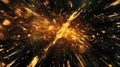 Golden energy bursting effect creating abstract light trails Royalty Free Stock Photo