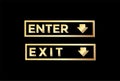 Golden Enter and Exit Sign Symbol Mark Illustration Vector Royalty Free Stock Photo