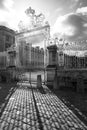 Golden entrance gate to the courtyard of Chateau Versailles Royalty Free Stock Photo