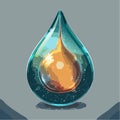 Golden Essence Encapsulated in a Blue Droplet Royalty Free Stock Photo