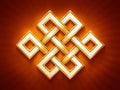 Golden eternal / endless / buddha knot symbol Royalty Free Stock Photo