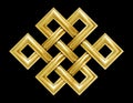 Golden eternal / endless / buddha knot symbol Royalty Free Stock Photo