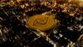 Golden Ethereum on circuit board, Ethereum cryptocurrency digital money exchange concept. Blockchain technology digital abstract