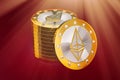 Golden Ethereum Coins - Virtual Crypto Currency