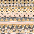 Golden ethnic seamless pattern. Tribal motifs. Black, pink