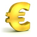 Golden euro 3d symbol