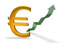 Golden euro growing Royalty Free Stock Photo