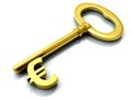 Golden euro key Royalty Free Stock Photo