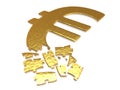 Golden euro puzzle Royalty Free Stock Photo