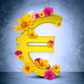 Golden euro sign