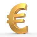 Golden euro sign isolated on white background Royalty Free Stock Photo