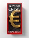 Golden euro sign for usage in case of crisis, 3d illustration