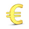 Golden euro sign on a white. Royalty Free Stock Photo