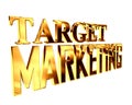 Golden extensive target marketing text on a white background