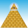 Golden Eye Financial Pyramid Royalty Free Stock Photo
