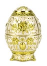 Golden faberge egg isolated on white background Royalty Free Stock Photo