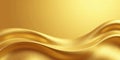 Golden fabric drape abstract luxurious background with smooth, elegant waves and a gentle gradient. Generative AI Royalty Free Stock Photo