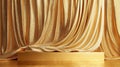Golden Fabric Drape on a Gold Platform Royalty Free Stock Photo