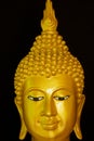 The Golden face of Buddha.