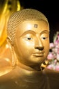 The golden face of buddha